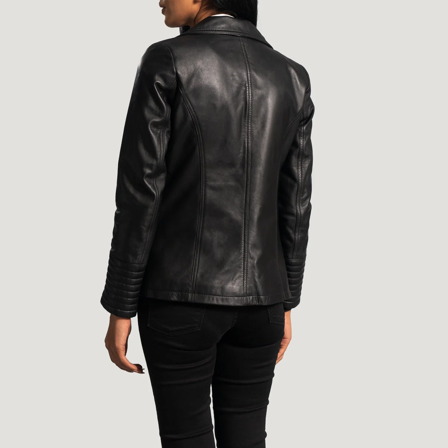 Selina Black Leather Blazer - Image 2