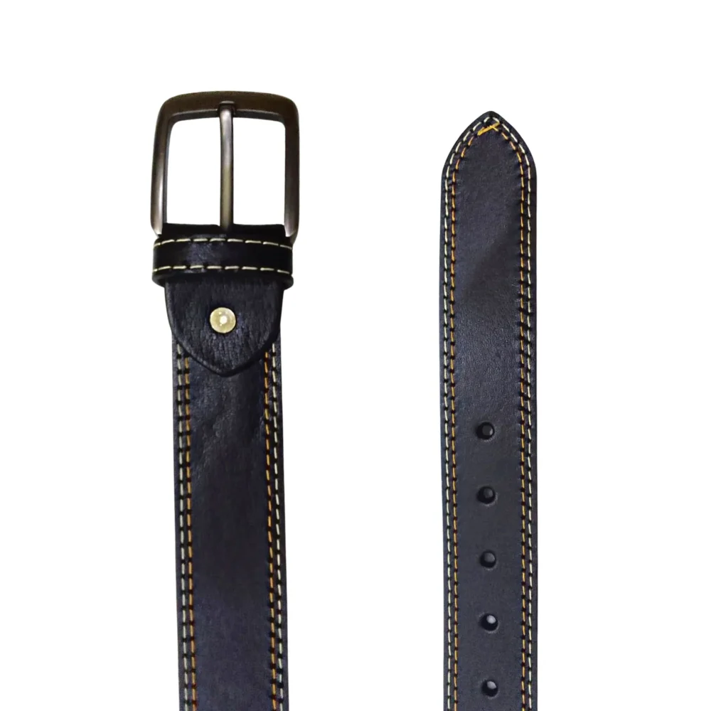Buffalo Black Casual Belt – Double Stitched 40mm Wide