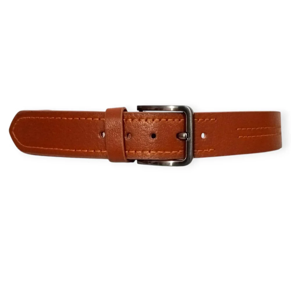 Tan Leather Casual Belt – Centre Stitched 40mm Wide