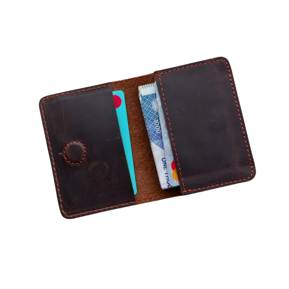 Dark Brown Slim Leather Wallet for Men - Image 3