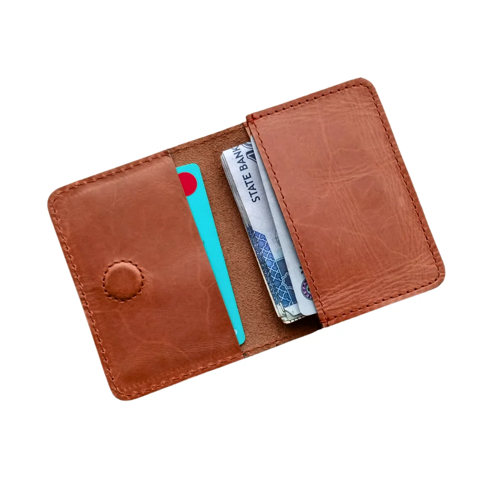 Brown Slim Leather Wallet for Men - Image 3