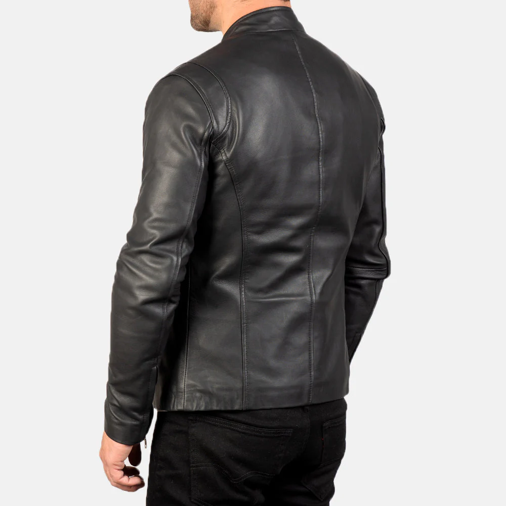 Ionic Black Leather Jacket - Image 3