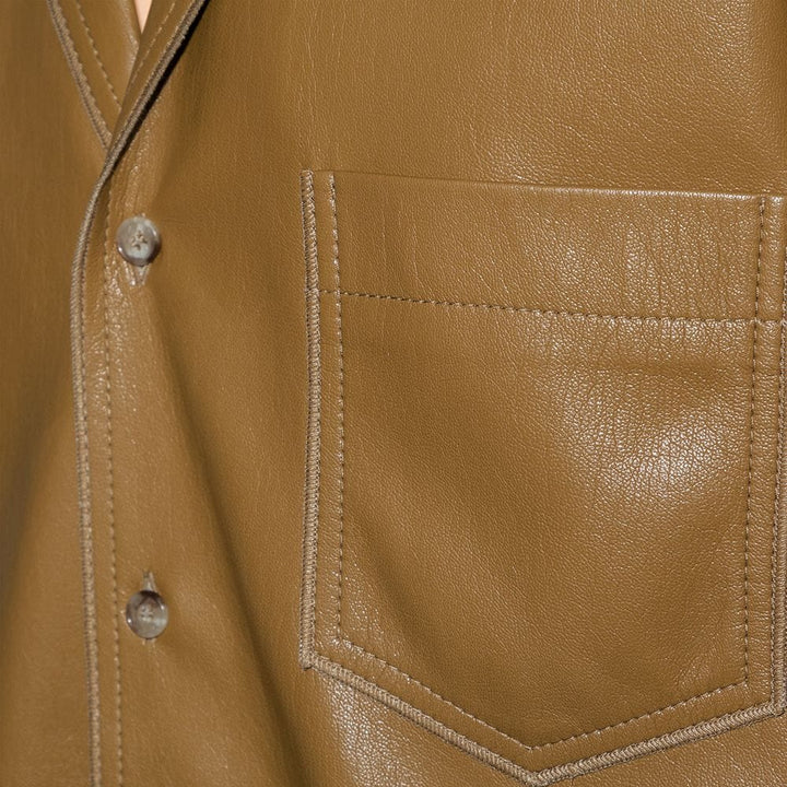 Custom Full Sleeves Black Leather Shirt