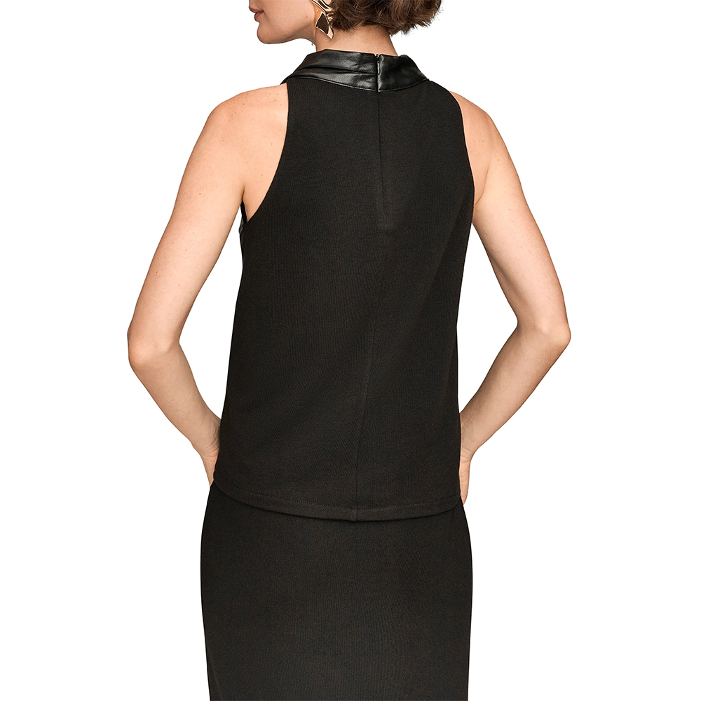 Sleeveless Real Leather Top