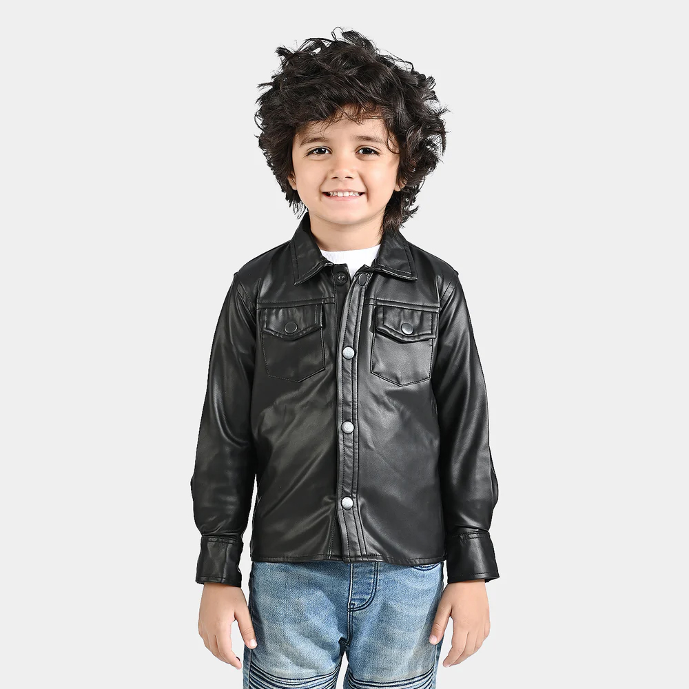 Boys Black Leather Jacket