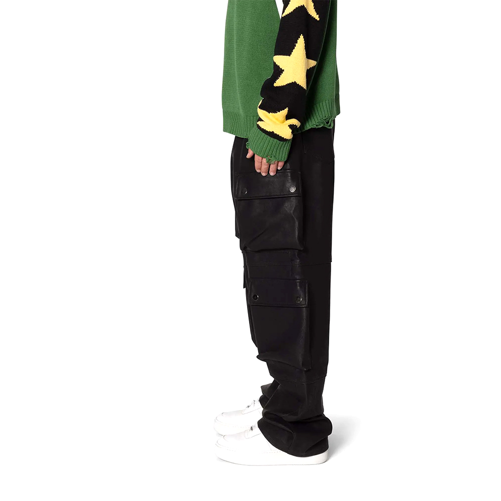 Ultra Baggy Real Leather Cargo Pants