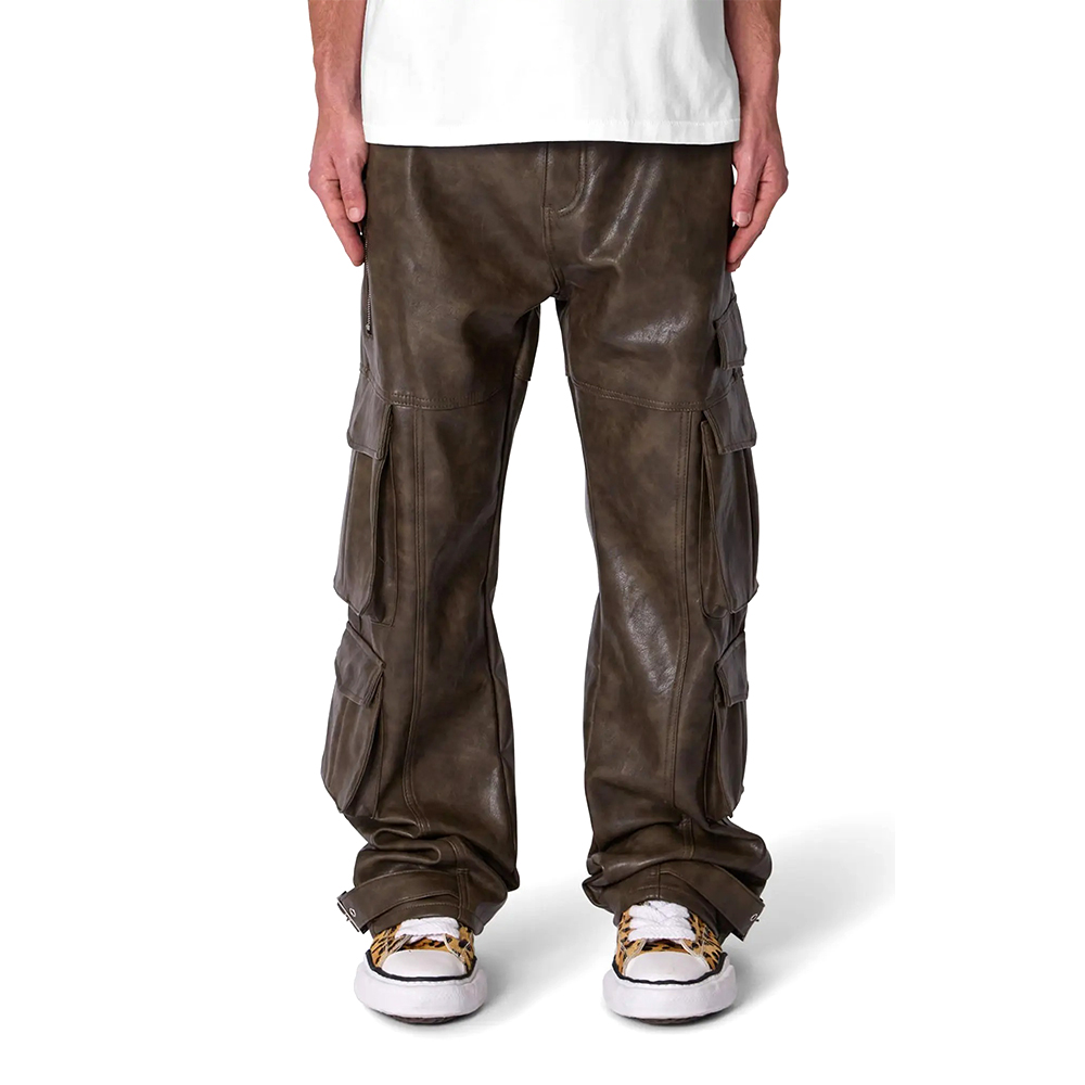 Real Leather Cargo Pants