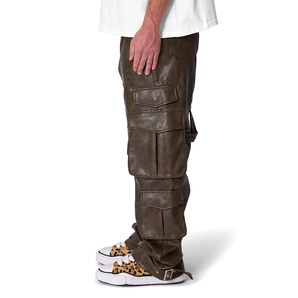 Real Leather Cargo Pants