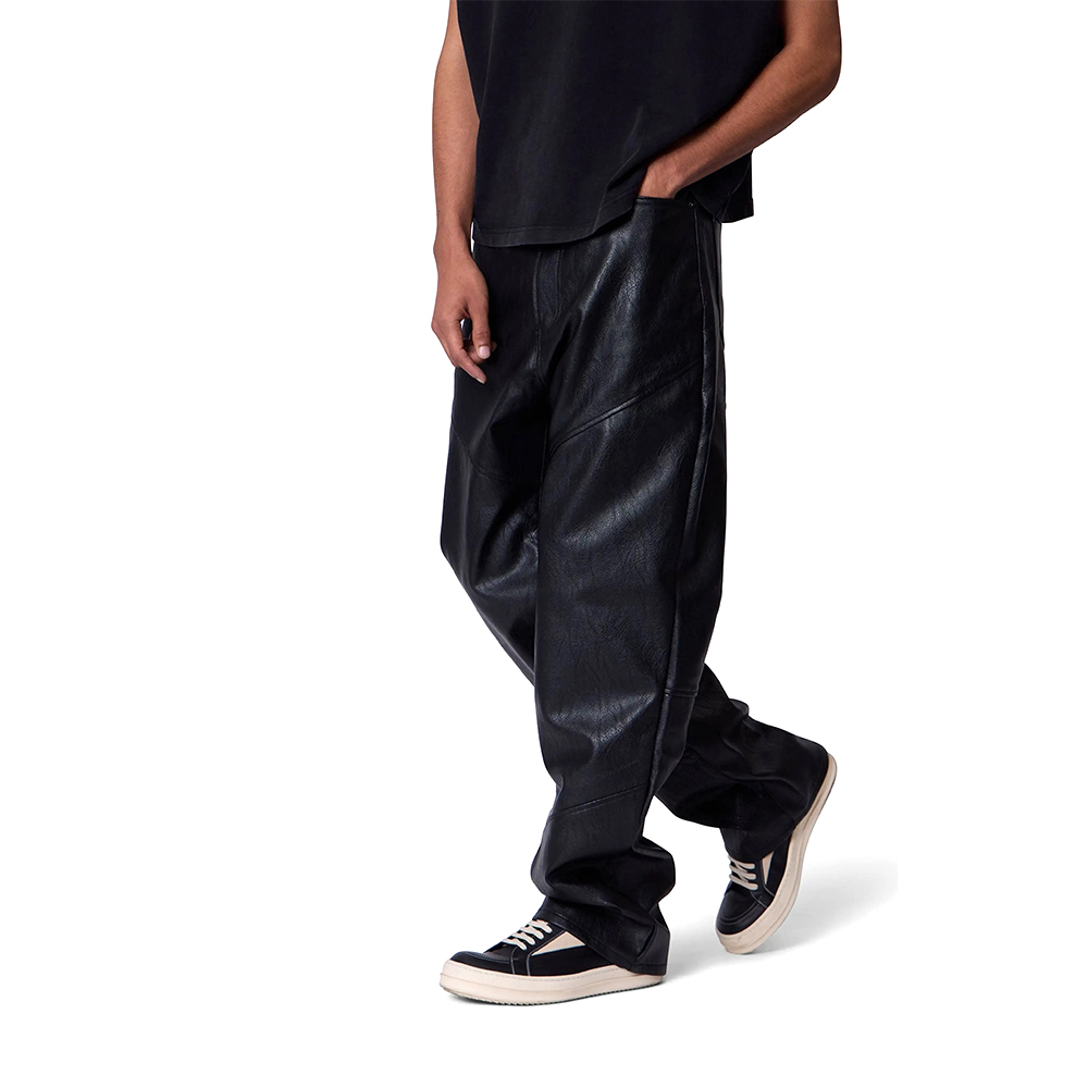 Ultra Baggy Real Leather Pants
