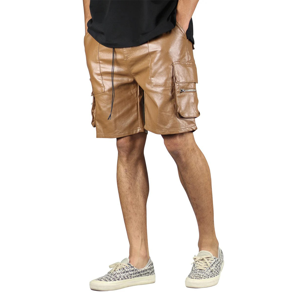 Brown Leather Cargo Short - Image 4