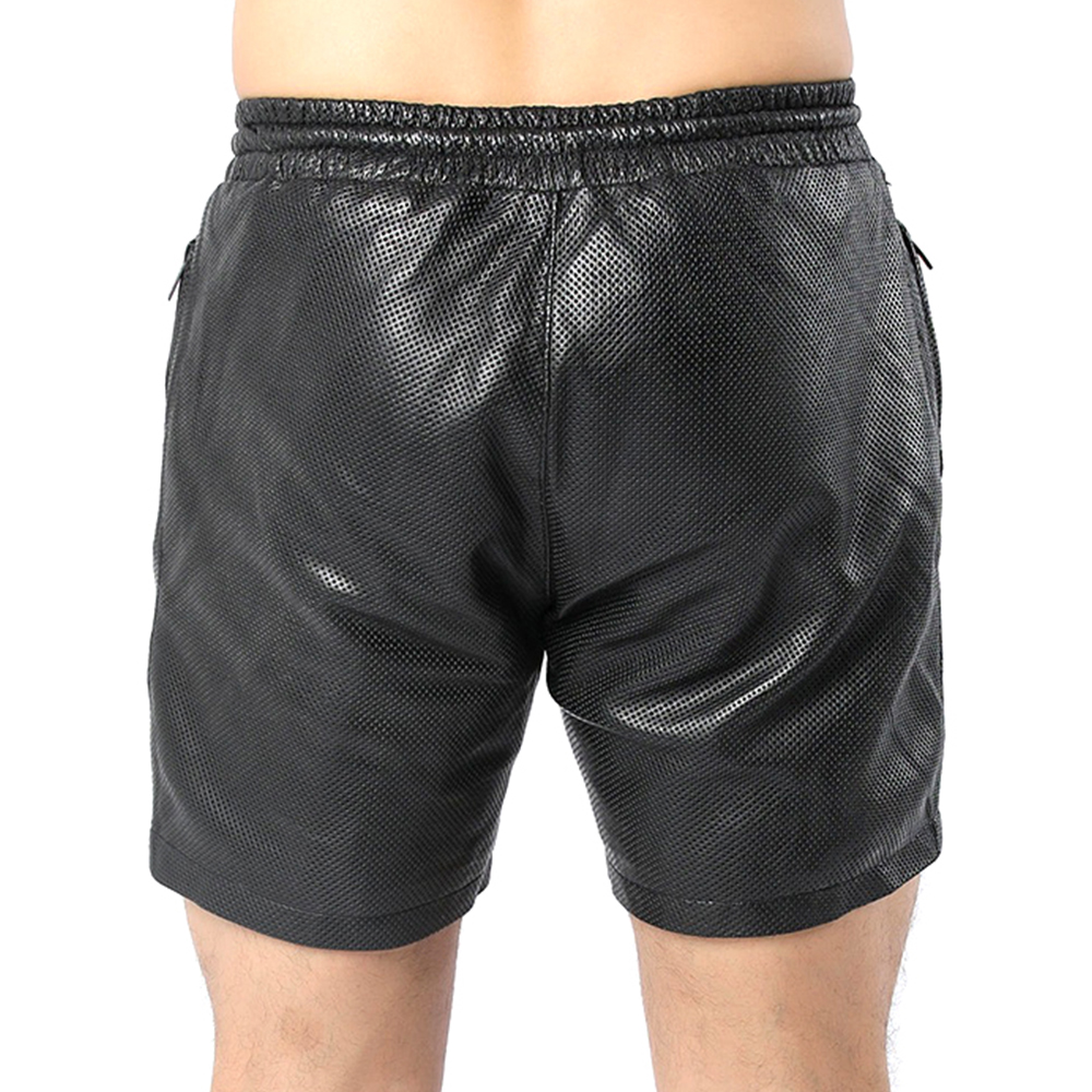 Perforated Leather Shorts For Men Dotted Leather Shorts