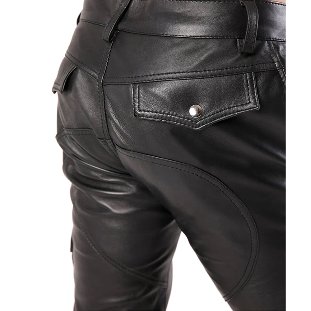 Men’s Sheep Leather Cargo Shorts Dual Side Pockets