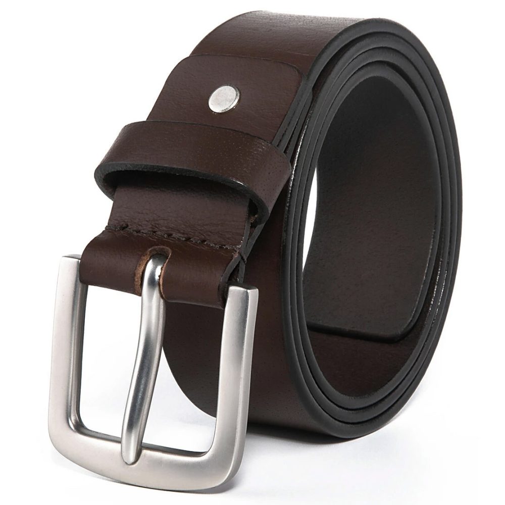 Vintage Leather Belt Heavy-Duty Buckle