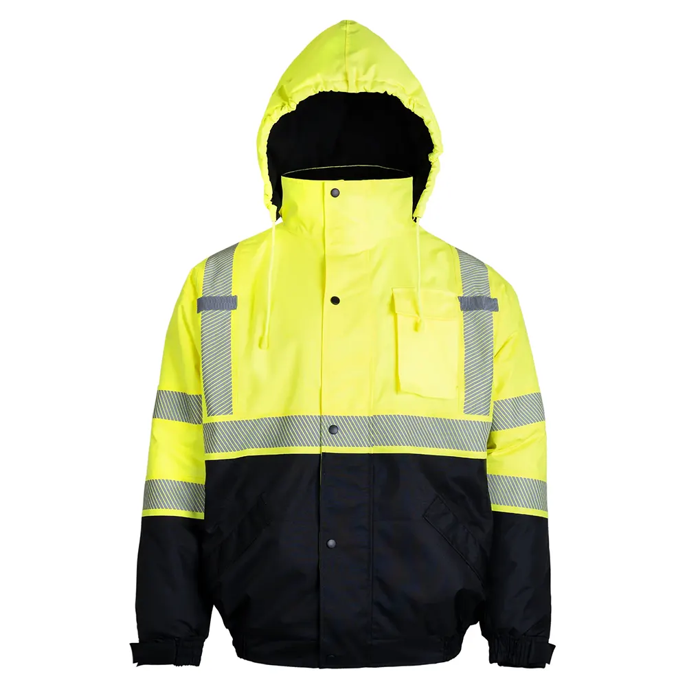 Hi-Vis Safety Jacket with Heat-Transfer Reflective Tapes