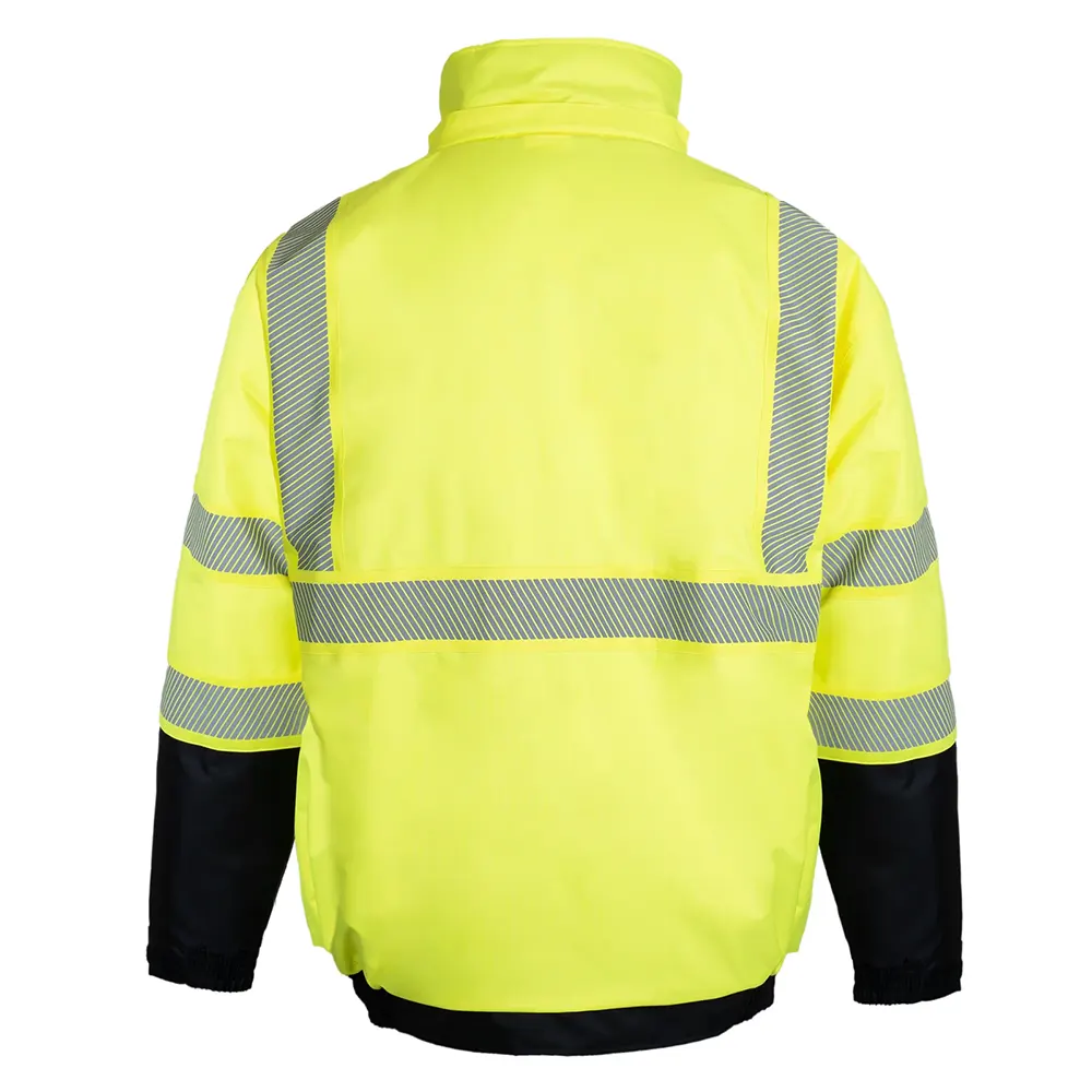 Hi-Vis Safety Jacket with Heat-Transfer Reflective Tapes