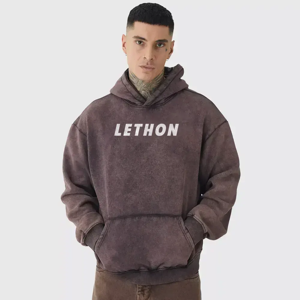 Tall Oversized Boxy Acid Wash Hoodie