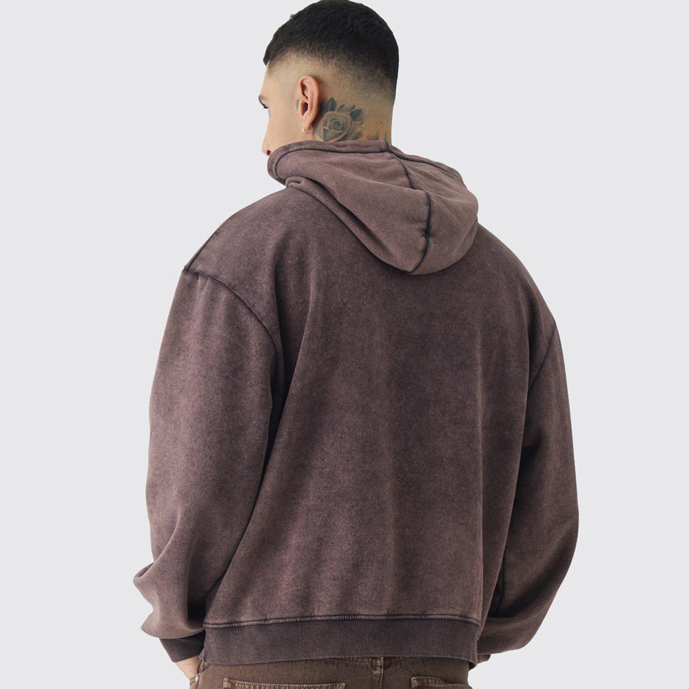 Tall Oversized Boxy Acid Wash Hoodie