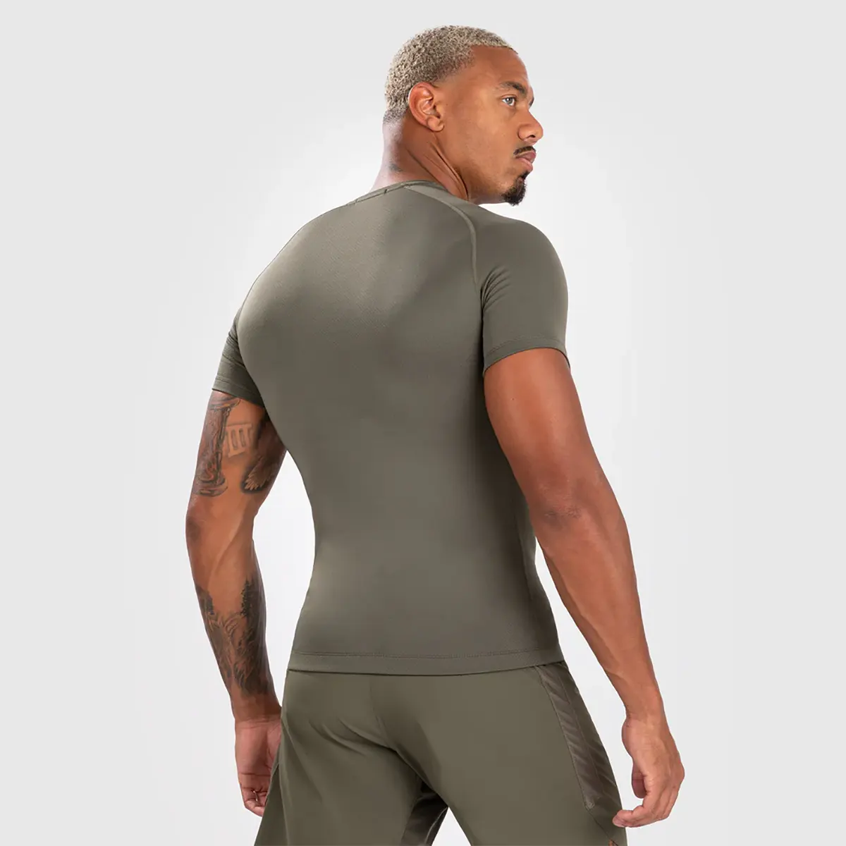 Men’s Short Sleeve Rashguard - Khaki - Image 2