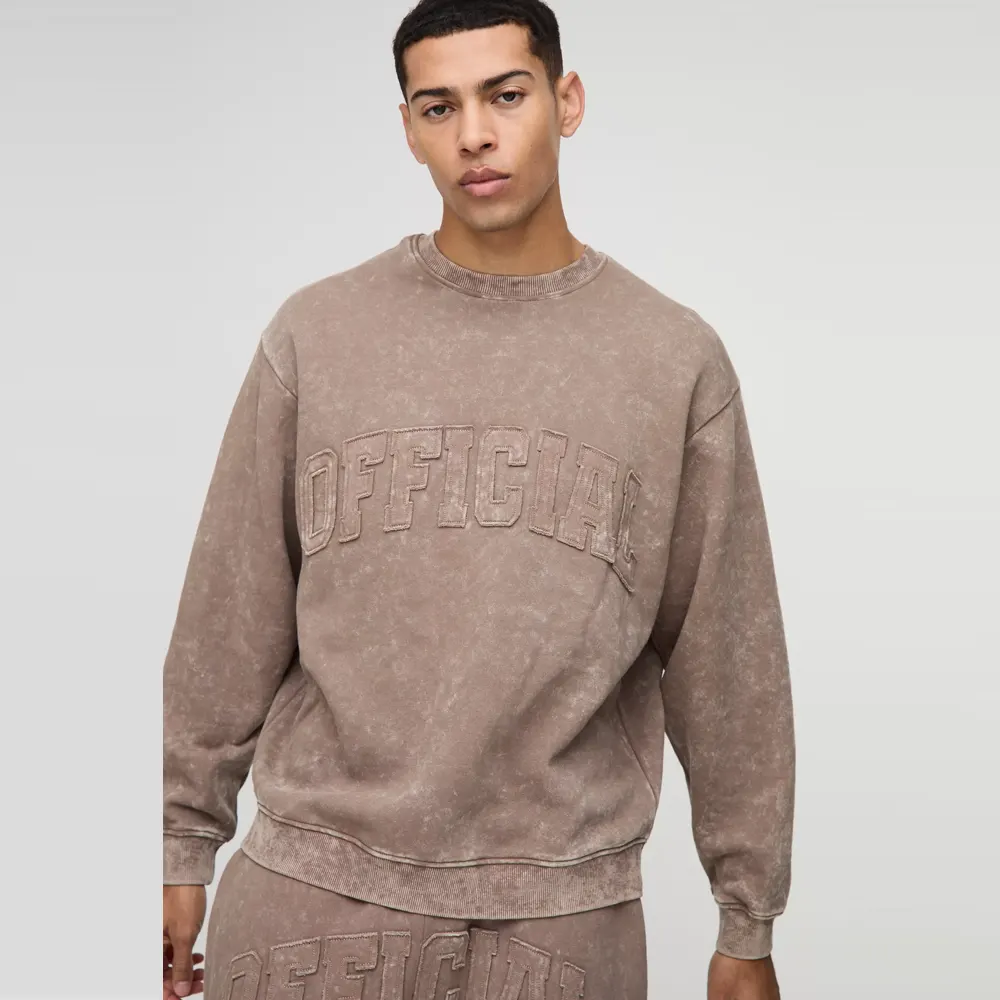 Oversized Official Applique Washed Sweatshirt